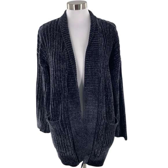 LOFT Sweaters - LOFT Grey Chenille Open Front Cardigan Womens X-Large